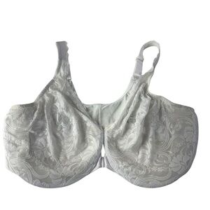 Glamorise Full Figure Plus Size Wonderwire Front-Closure Stretch Lace Bra 48DD